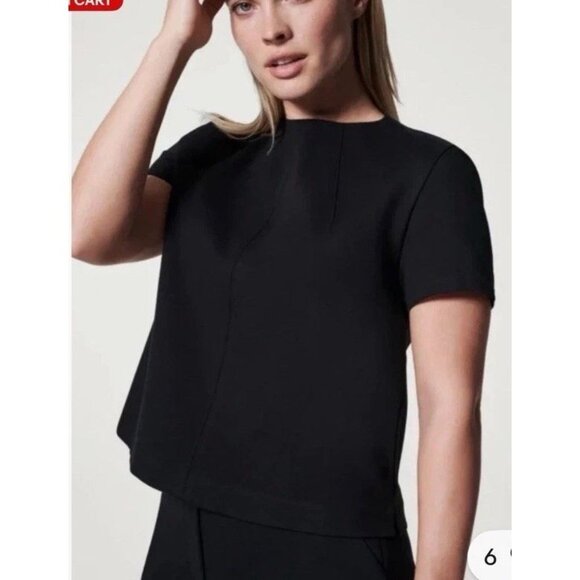 SPANX The Perfect Funnel Top Ponte Knit Career Wear Classic Black L Large $128 - Picture 1 of 3